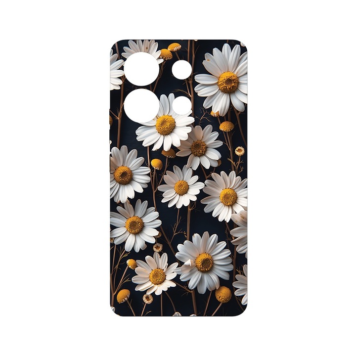 Силиконов калъф BestCase за Xiaomi Redmi Note 13 Pro 5G / Poco X6 5G, 3D Daisy, SLIM 1.2MM, Microfiber interior, Premium Soft Liquid Silicone, Black PB 1439