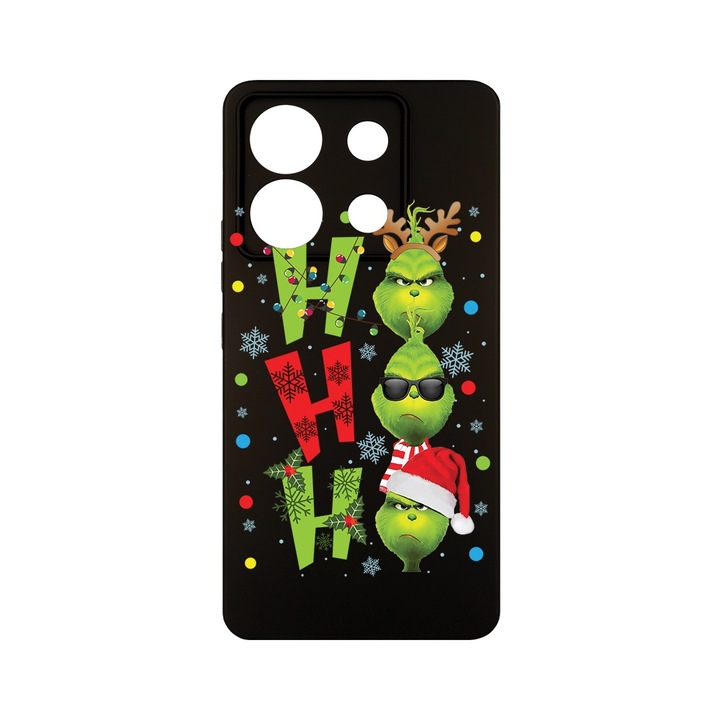 BestCase 1.2mm Szilikon telefontok, kompatibilis modell Xiaomi Redmi Note 13 Pro 5G / Poco X6 5G, Grinches - Ho Ho Ho, Kamera Védelem, Mikroszálas puha belső, PB 1602