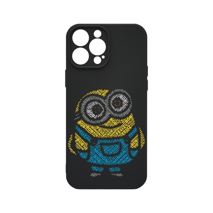 BestCase® Husa Slim Premium Silicon 1.2MM, Compatibila Cu Apple iPhone 16 Pro Max, Calligraphy Minion, Microfibra in interior, Antisoc, Protectie camera si ecran, PB 1538