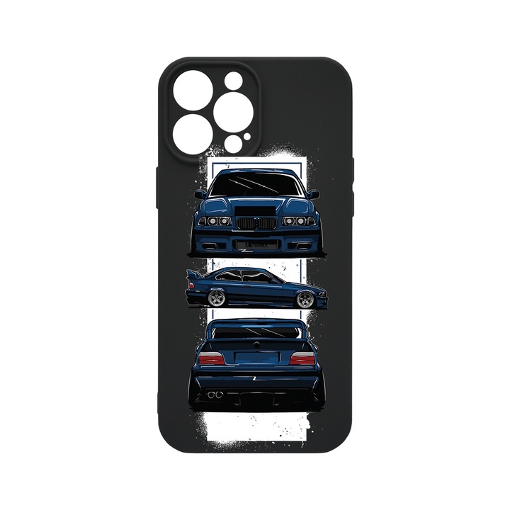 BestCase® Husa Slim Premium Silicon 1.2MM, Compatibila Cu Apple iPhone 16 Pro, The BMW E36, Microfibra in interior, Antisoc, Protectie camera si ecran, PB 1446
