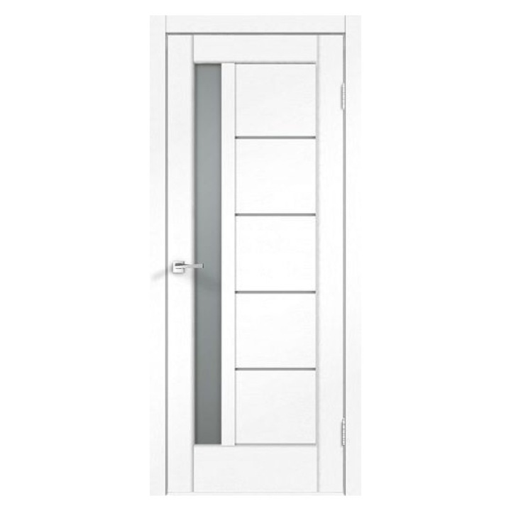 Интериорна MDF врата Novo Doors ND16 LUX PREMIUM, Рамка от масив, Пълен комплект, Регулируема каса 30 см ВКЛЮЧЕНА, Цокъл от двете страни, 80x200 см, Матово бяло