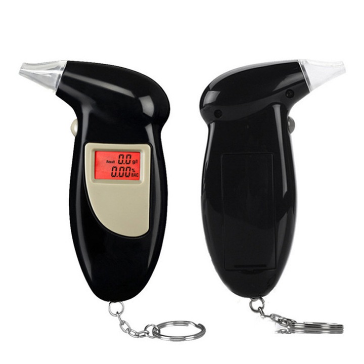 Alcool Tester TY-AD3000 Profesional, Etilotest, Digital, Functie de Memorare, Interval de masurare 0.01%BAC-0.19%BAC, timp de raspuns de 5 secunde, Display LCD, Negru