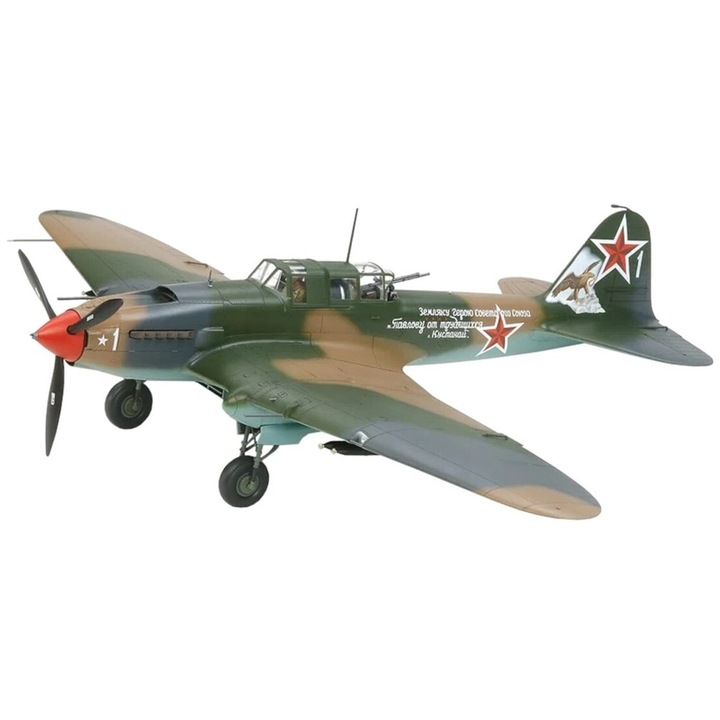 Set Macheta Aeromodele de construit Tamiya Ilyushin IL-2 Shturmovik si GAZ-67B 2buc 1:48 TAM 25212