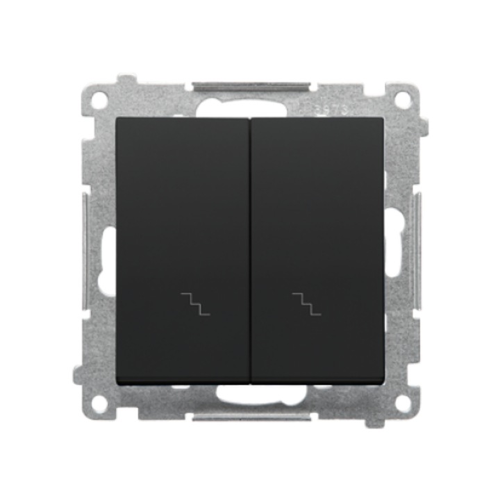 Dupla lépcsőkapcsoló Simon 55, matt fekete