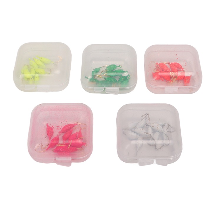 Enforose 50 db horgászkampó csalival, többszínű