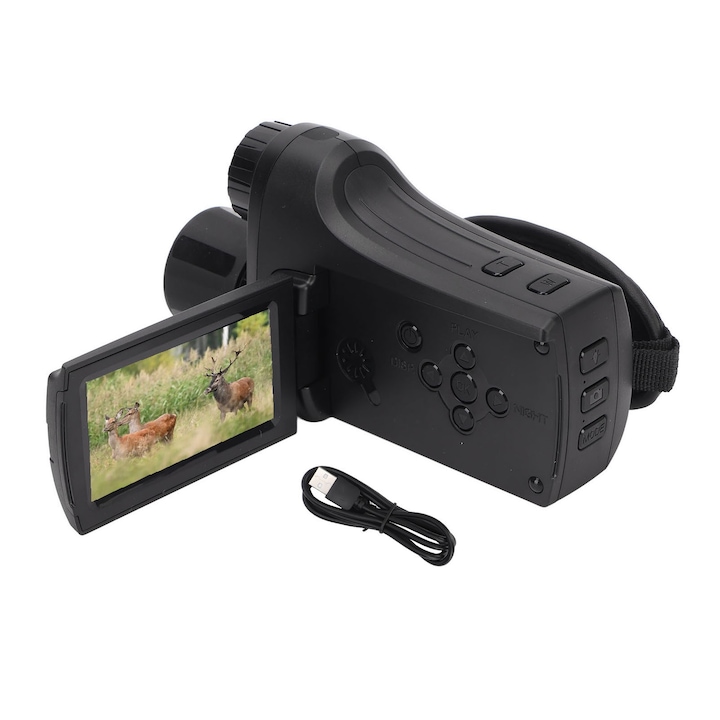 Монокъл за нощно виждане Mmgoqqt, 30MP, 4K, 8x цифрово увеличение, 3 инча, инфрачервен, 700m, ABS