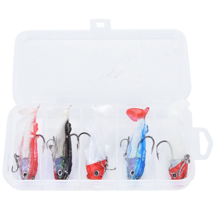 5 darabos készlet 6 cm-es szilikon bevonatú csali puha mesterséges horgászcsalikészlet valósághű Enforose csalik