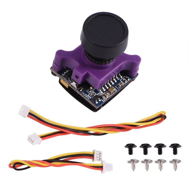 Mini FPV verseny drón, longziming, 600TVL, 0.01Lux, 2.1mm, lila