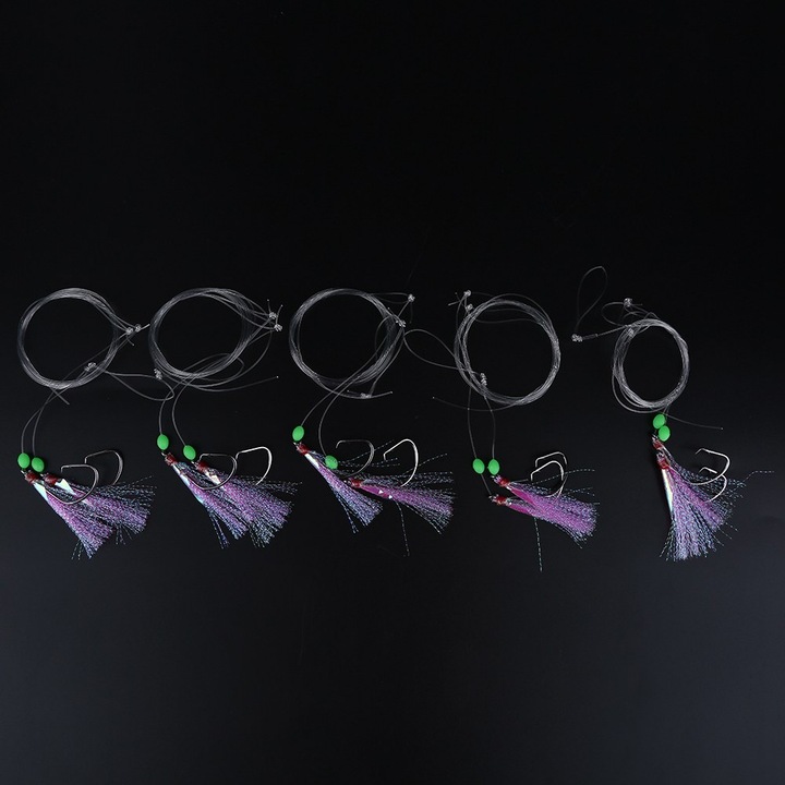 Enforose 5 db-os horgászkészlet rozsdamentes acélból, zsinórral, strapabíró, éjszakai horgászathoz, 4x2.5cm