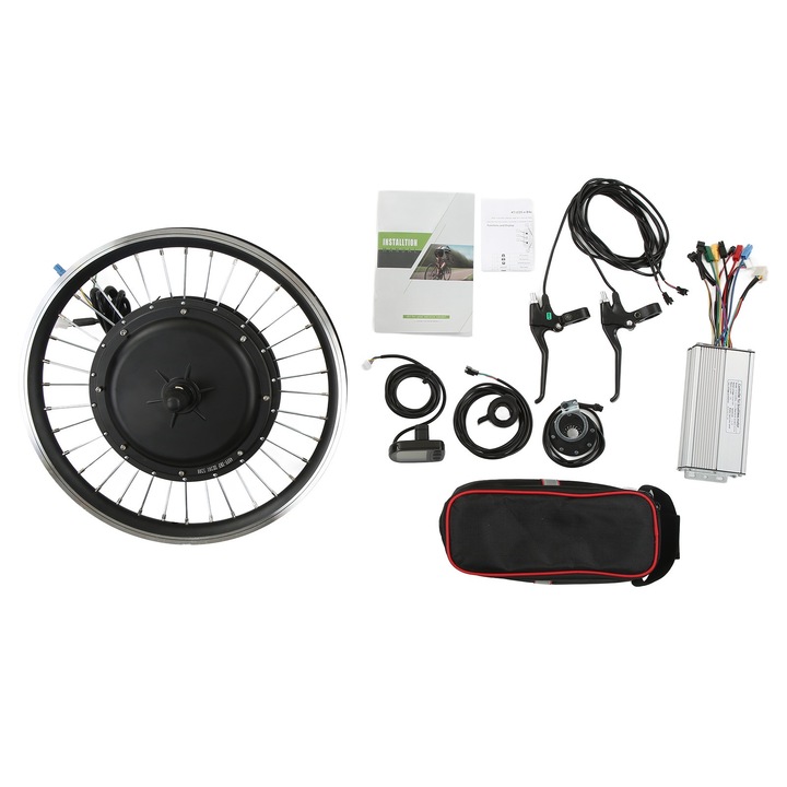 Комплект електрически мотор за велосипед, longziming, 48V 1000W, предно колело, LCD5 дисплей, V-образни и дискови спирачки, 20 инча