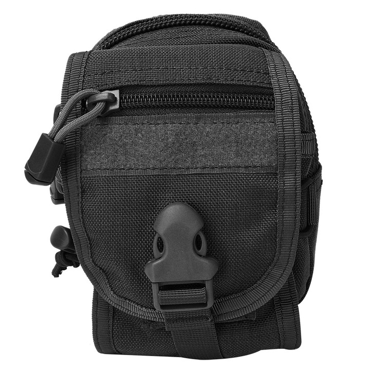 Többfunkciós kültéri sporttáska, hordozható akasztós öv, telefontok tároláshoz (fekete)