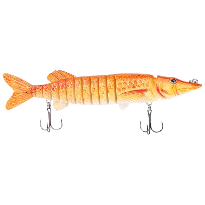 Jormftte műcsalik, 30cm, narancs, hármas horog