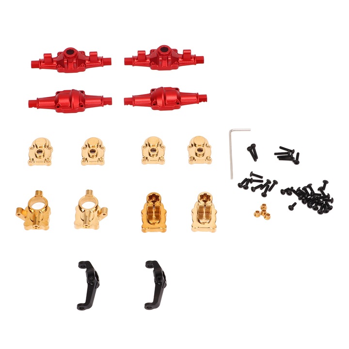 Set de carcase pentru portal fata spate, alama durabila, Enforose cu lustruire inalta, instalare usoara, set de carcase pentru axe RC pentru crawler FCX24 1/24