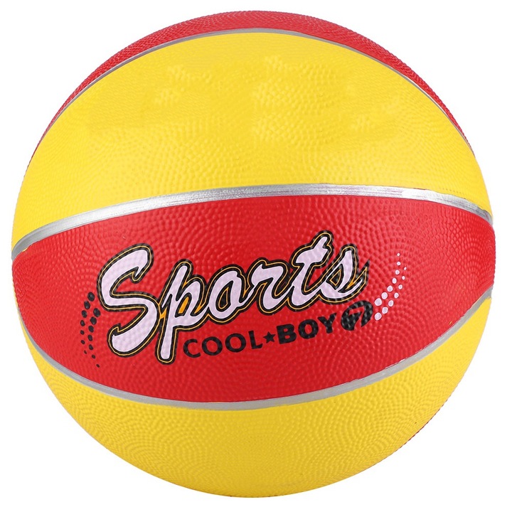 Jormftte kosárlabda, 7-es méret, piros-sárga, gumi anyag, csúszásmentes