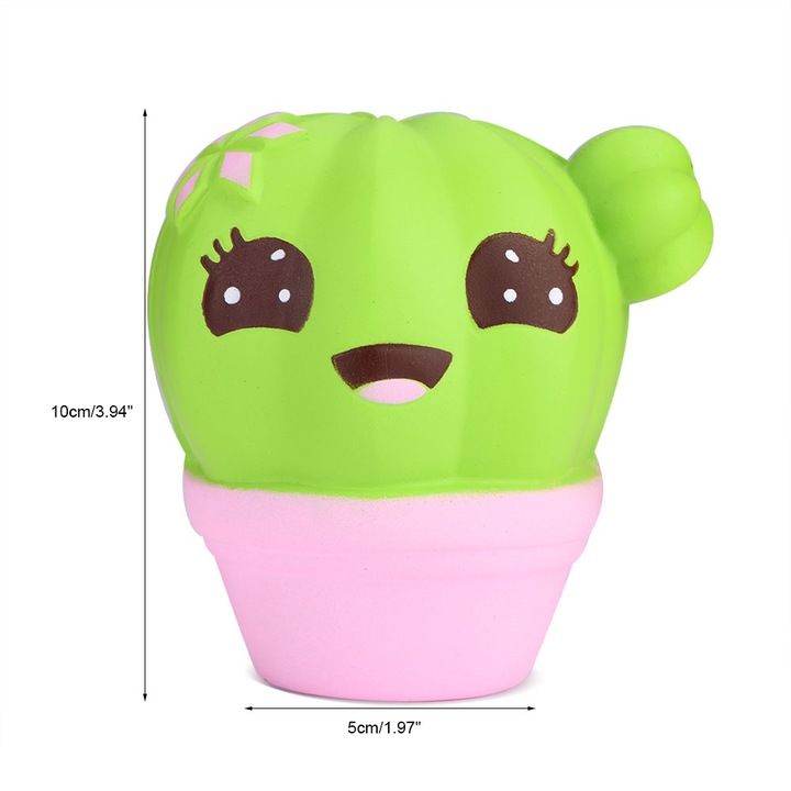 Squishy Kaktusz Játék, Jormftte, 10x10x5cm, környezetbarát, relaxációhoz és ajándéknak