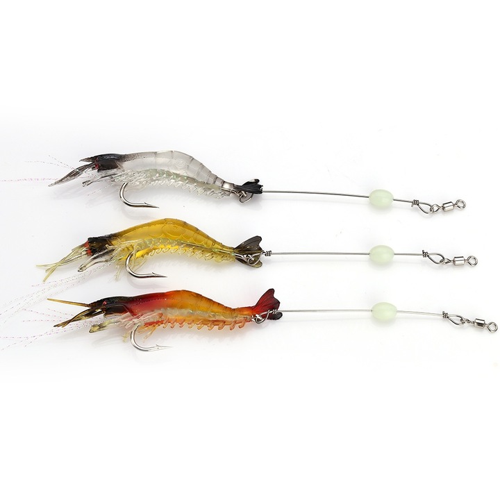 Jormftte műcsalik, 3 darabos készlet, 9 cm, éles horog, sötétben világító, különböző színek