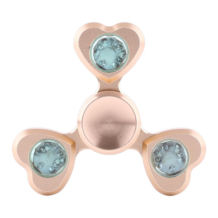 Spinner LED Jormftte, stresszoldó játék, arany, 7x5x1.5cm, 1 darab
