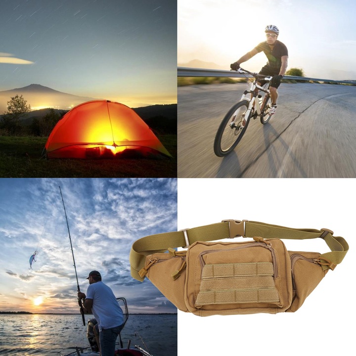 Jormftte sporttáska, 1000D nylon, vízálló, állítható pánttal, horgászathoz, kerékpározáshoz, kempingezéshez