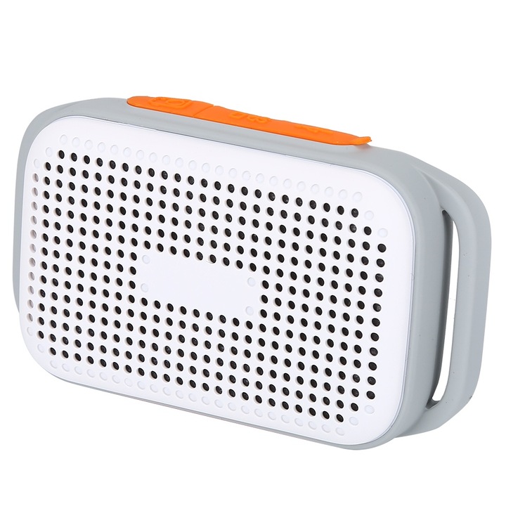 Boxa Bluetooth Jormftte, portabila, cu subwoofer, 1200mAh, rosu lemn, 2 difuzoare