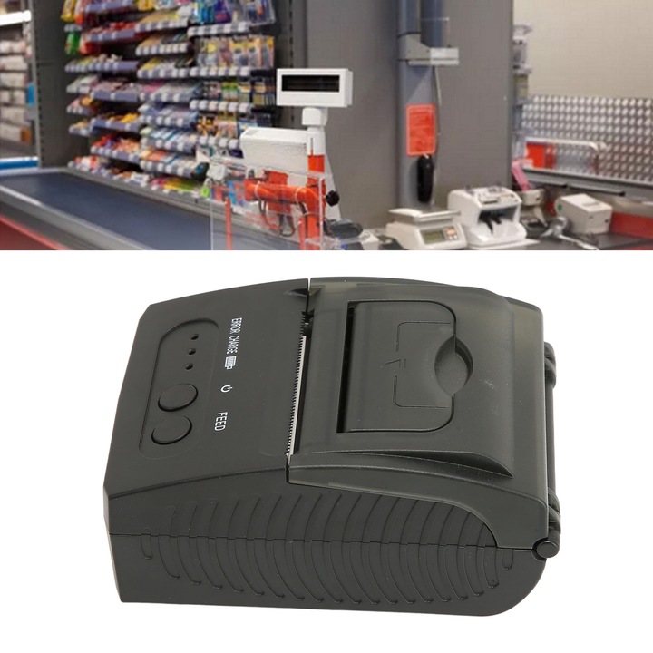 Imprimanta termica Jormftte, Bluetooth, 70mm/s, compacta, 105x75x50mm