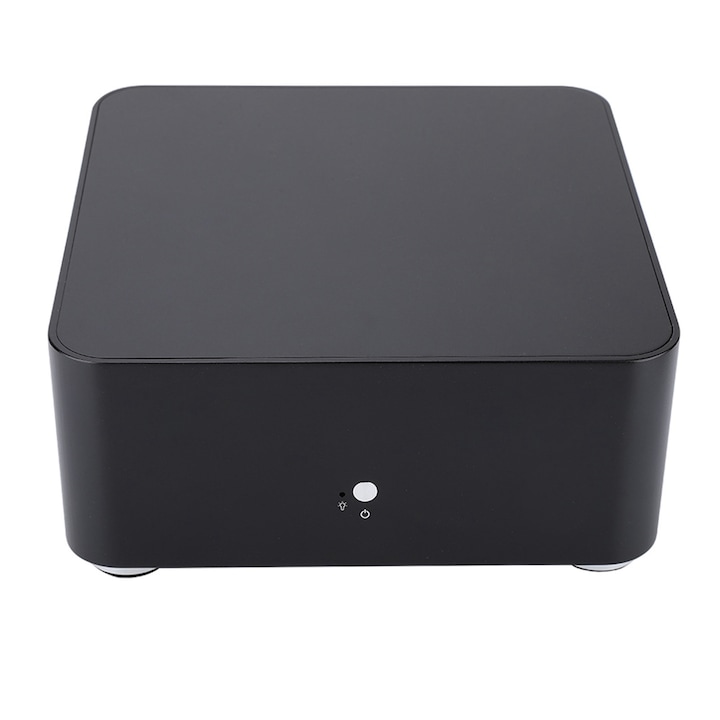 Mini ITX корпус от алуминиева сплав, Mmgoqqt, 80 mm височина, USB 2.0, сребрист, 19,7x19,7x8 cm