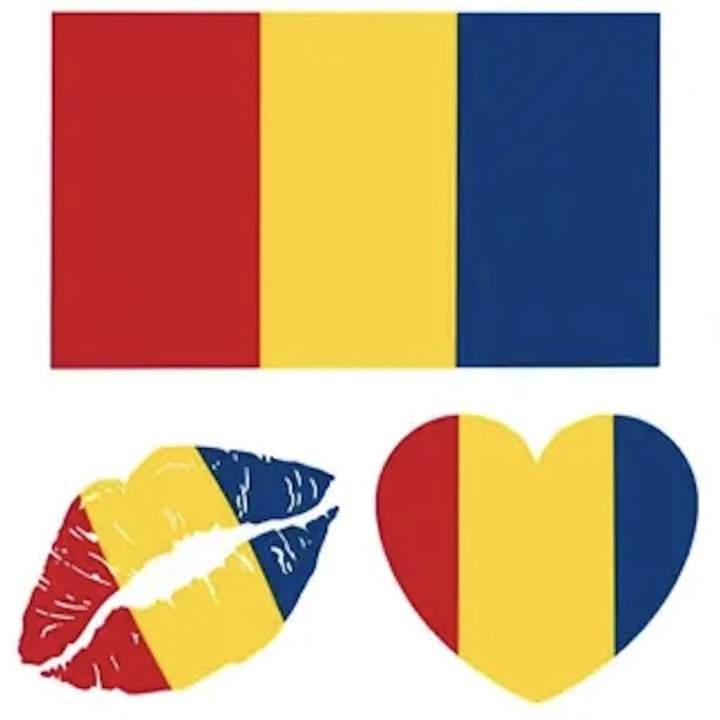 10 autocolante temporare de tatuaj, design steag roman, lung-rectangular, pentru evenimente sportive