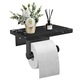 Suport hartie Igienica, JFYU, cu Raft din Marmura, Design Modern si Fara Perforare, Accesorii Multifunctionale, Pentru Casa, Magazin, Bar, Hotel, Negru