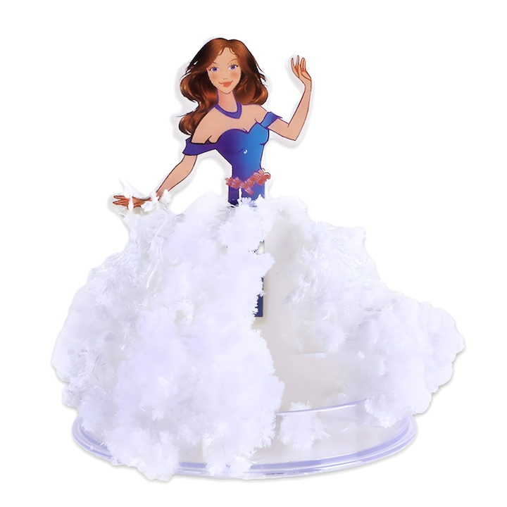 Jucarii DIY, rochie alba printesa, hartie magica pentru cresterea cristalelor, inflorire 24 de ore