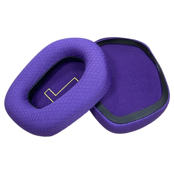 Комплект от 2 резервни подложки за уши за Logitech G733, меки и удобни, Over-Ear - мемори пяна, лесно се подменя и има отлично шумопотискане, слушалки за поставяне в ушите, лилави