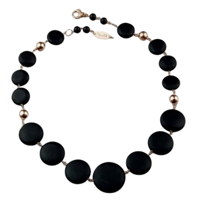 Colier Timeless din agat negru satinat