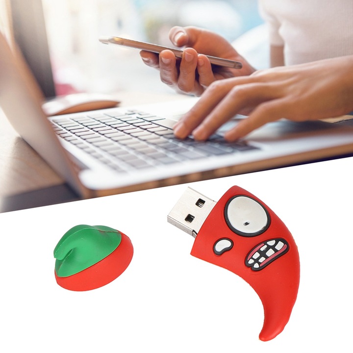 USB флаш памет 4GB, longziming, PVC + метал, USB 2.0, многоцветна