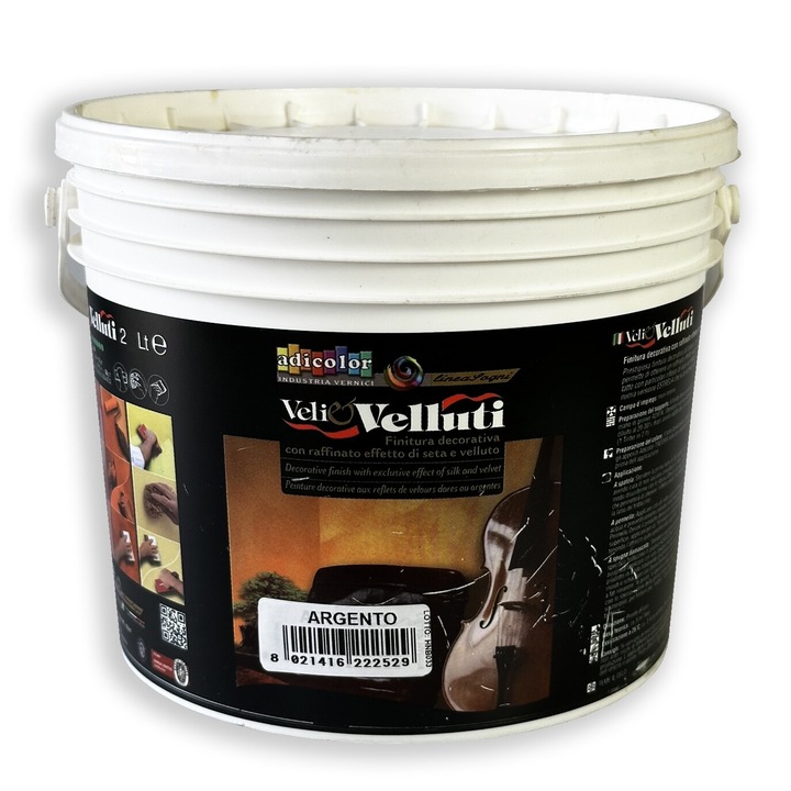 Vopsea decorativa, Adicolor, Veli&Velluti, Albastru VVA673, 2.5L