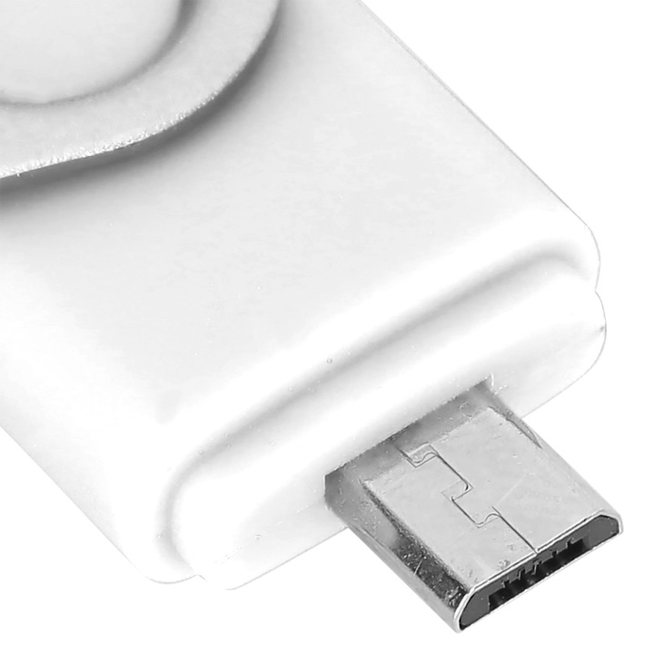 Jormftte 2 az 1-ben USB flash meghajtó, 128GB, fehér, micro USB és USB 2.0