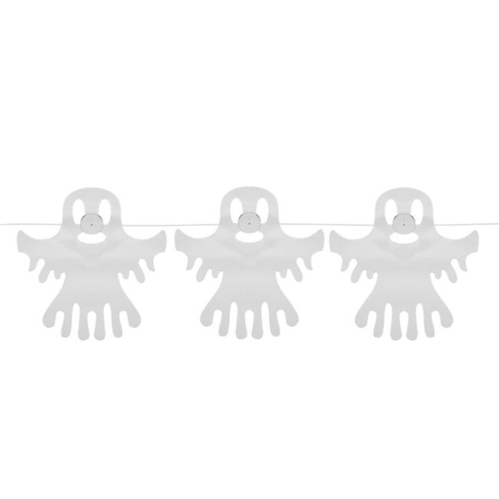 Halloween Party dekoráció Ghost Paper Garland 2,5 m fehér