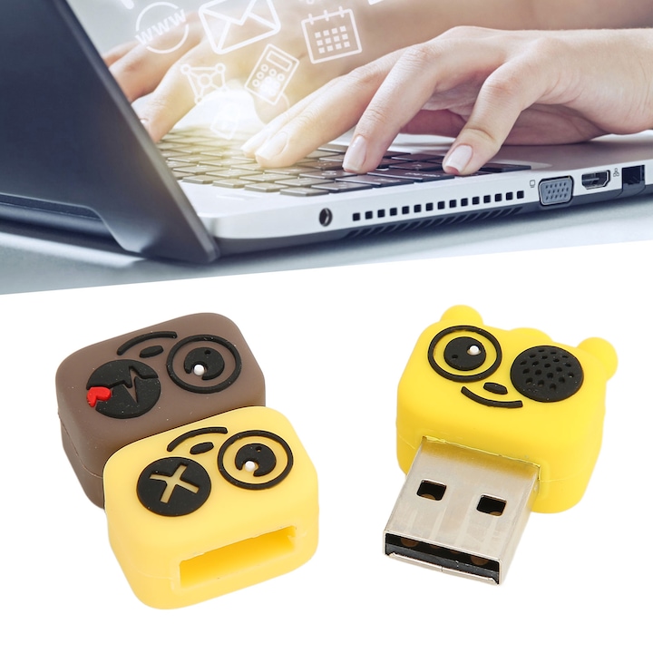 PVC флаш памет USB 2.0 стандартна преносима USB памет с гореща замяна, за офис и бизнес, жълта, 64GB