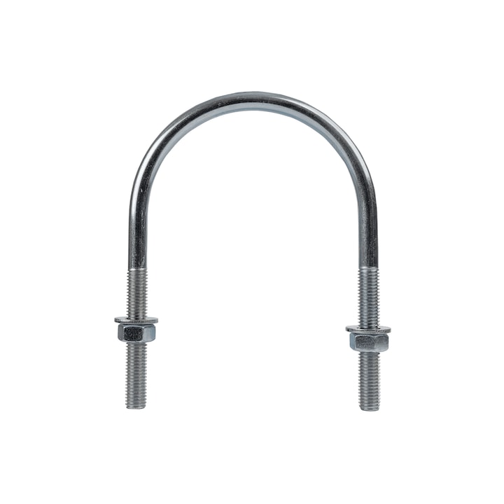 Clema rotunda M12, Dromet, metal, cu piulite si cheie 115/175", argintiu