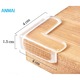Set 8 Coltare Transparente Autoadezive Anmai pentru Protectie la Colturile Mobilei din Silicon Cauciucat, 4x4x1.5 cm