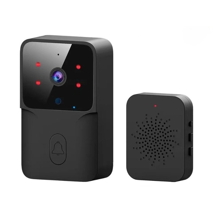 Ajtócsengő, Mindblower, vezeték nélküli, Tuya smart, WiFi + Bluetooth, 150m nyílt térben, állítható hangerő, 480 pixel, 19 dallehetőség