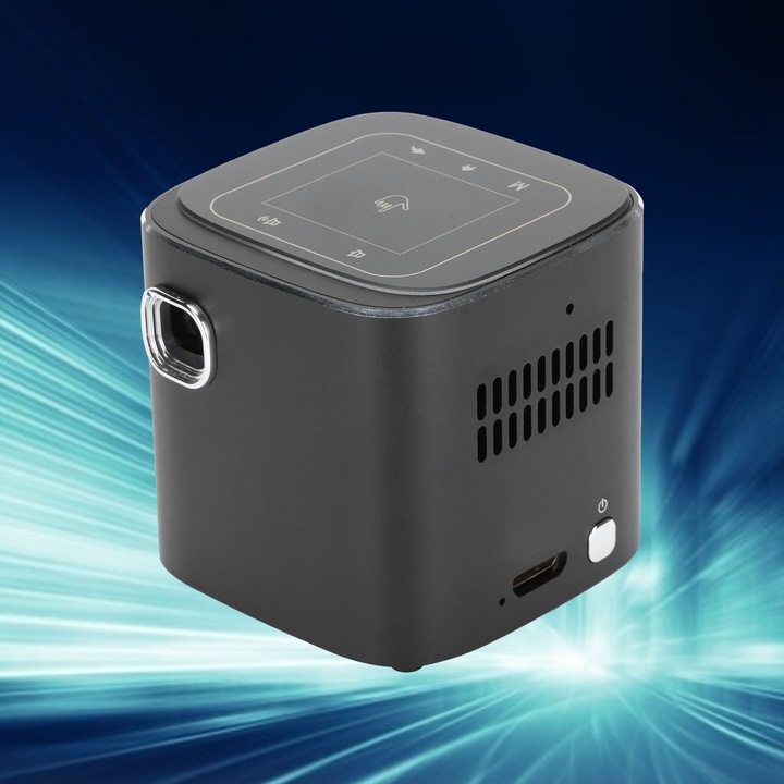 Mini Jormftte D019 videoprojektor, 50 ANSI lm, 1000:1 kontraszt, 854x480, WiFi, 16 GB, 1 GB RAM, beépített akkumulátorral