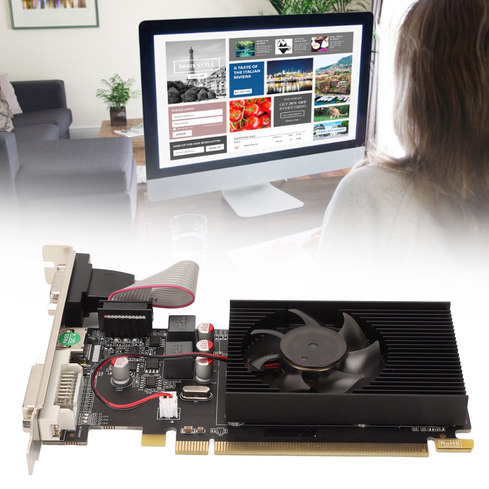 HD6450 videókártya, Longziming, 2GB, 64bit, 3600MHz, PCI Express