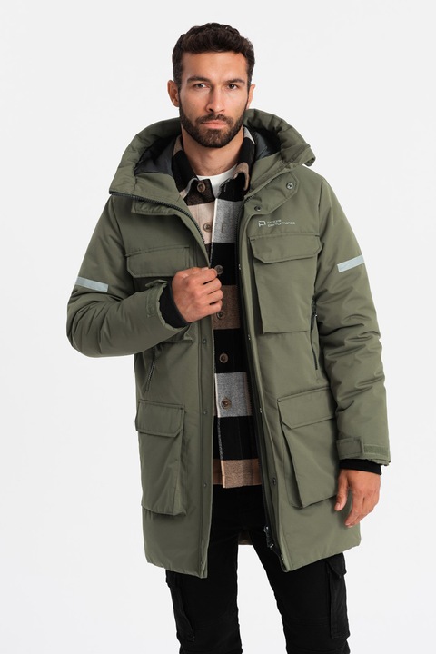 OMBRE, Geaca gluga si buzunare, Kaki