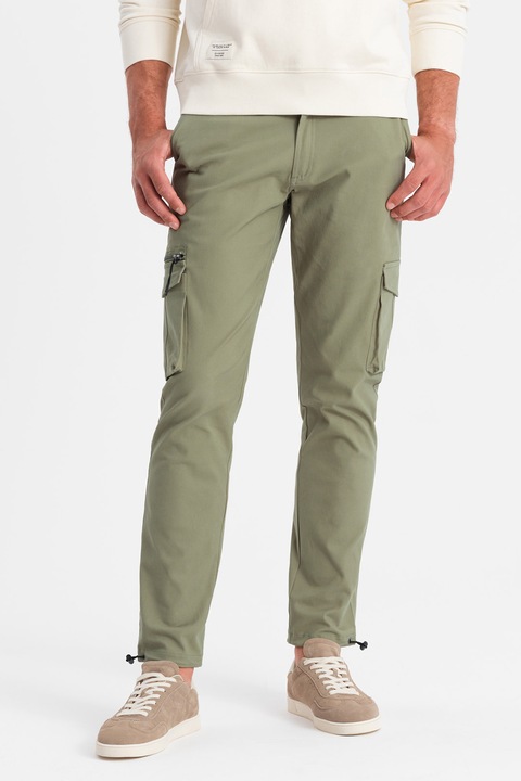 OMBRE, Pantaloni cargo drepti, Kaki