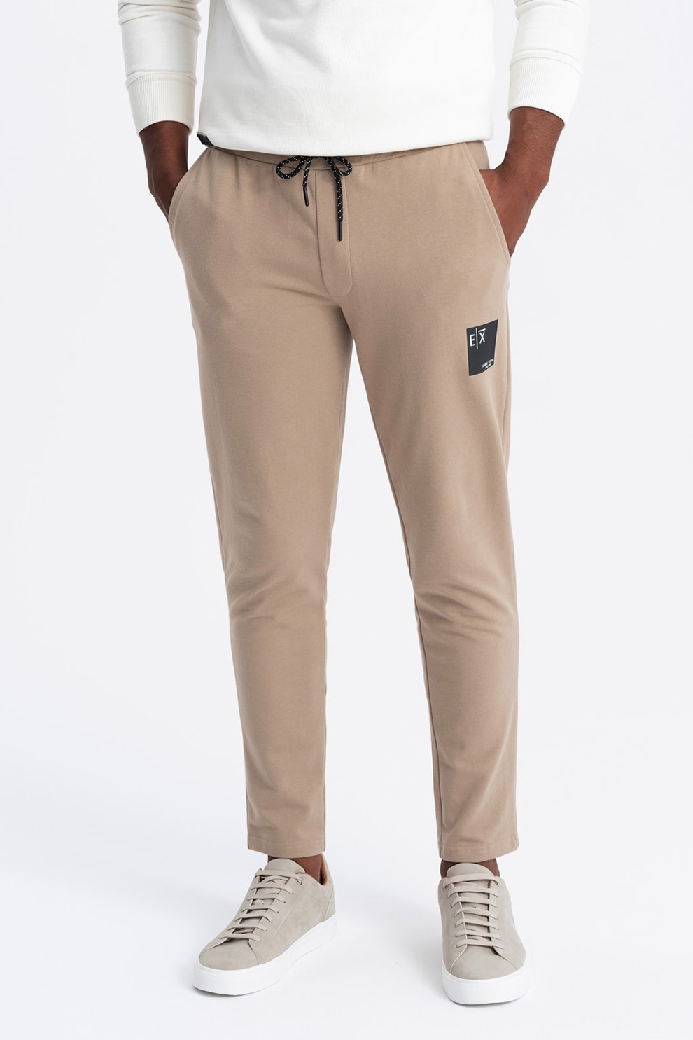 OMBRE, Pantaloni de trening regular fit, Bej, XL