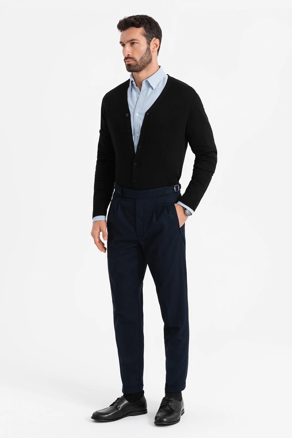 OMBRE, Camasa regular fit din bumbac, Albastru glaciar, S