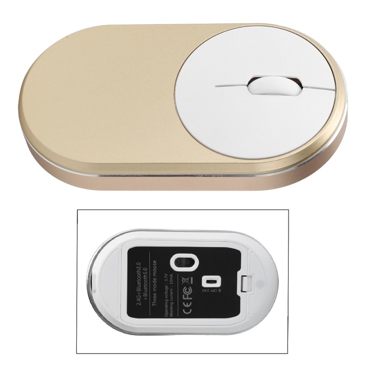 Longziming vezeték nélküli egér, optikai, fehér, 2,4 GHz, 3 gomb