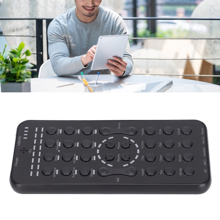 Longziming hordozható mikrofon hangváltó funkcióval, intelligens zajcsökkentéssel, Bluetooth 5.0-val, 1200mAh akkumulátorral