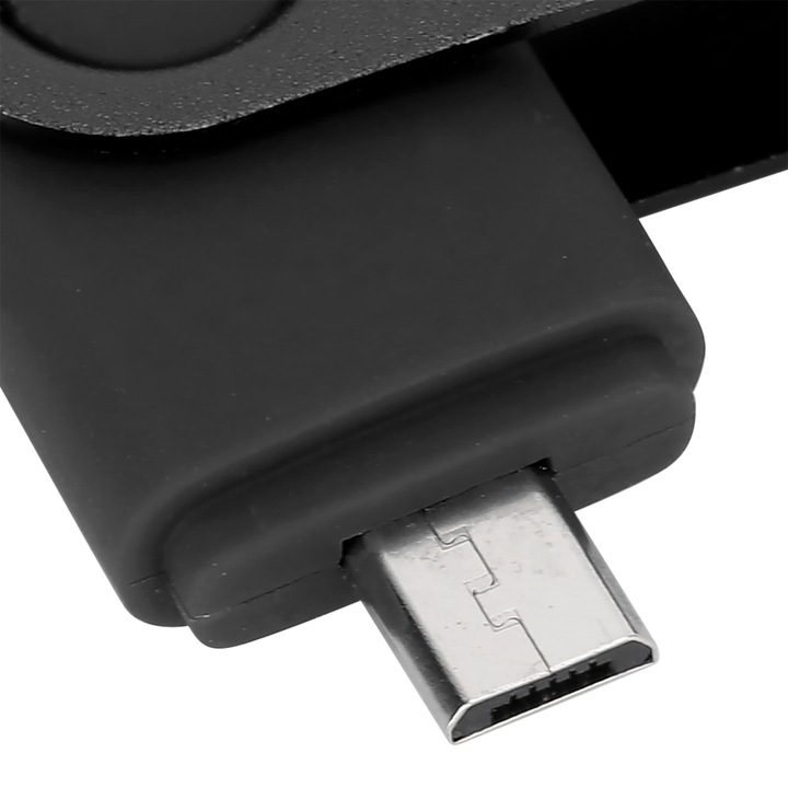 OTG флаш памет, longziming, 32GB, USB 2.0, MicroUSB, черна