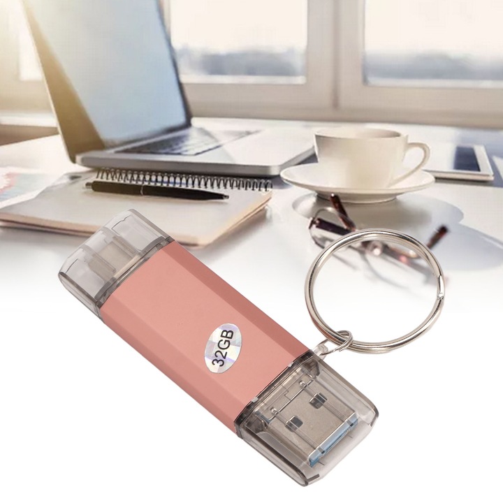 Флаш памет USB 3.0, 3 в 1, Тип C, Micro USB, 32 GB, метална, Longziming