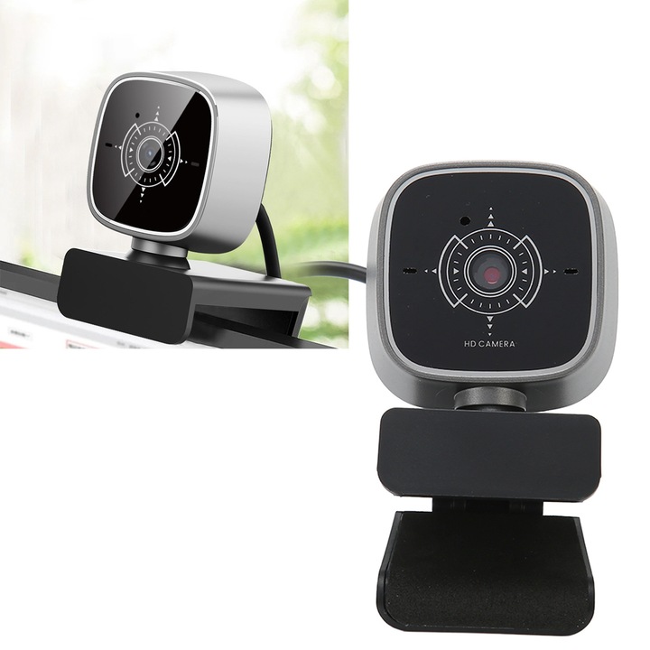 USB уеб камера, longziming, 1080P, 30FPS, двоен микрофон, въртяща се
