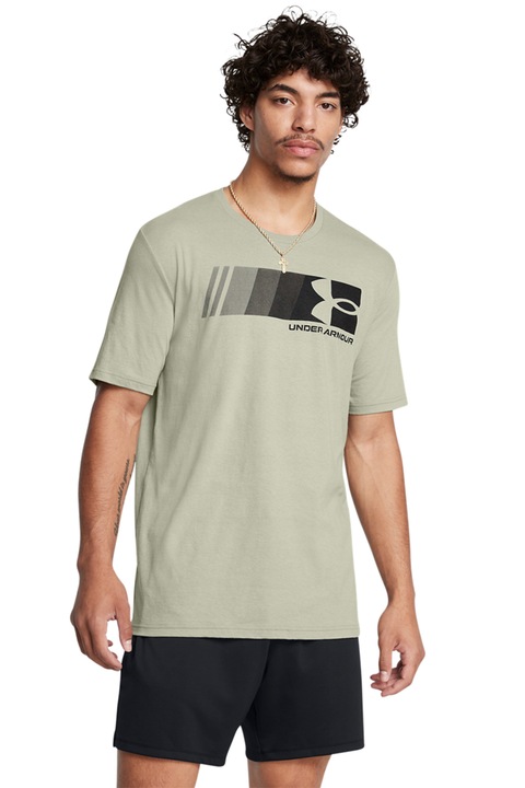 Under Armour, Tricou lejer cu logo pentru antrenament Fast, Verde pal